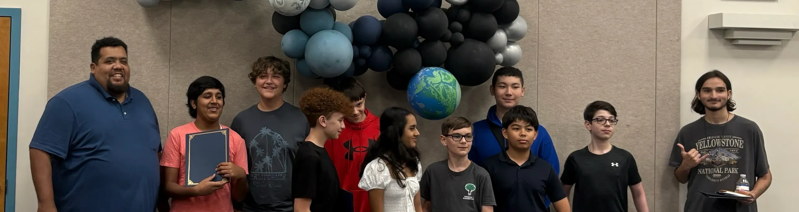 A photo of a group of students man